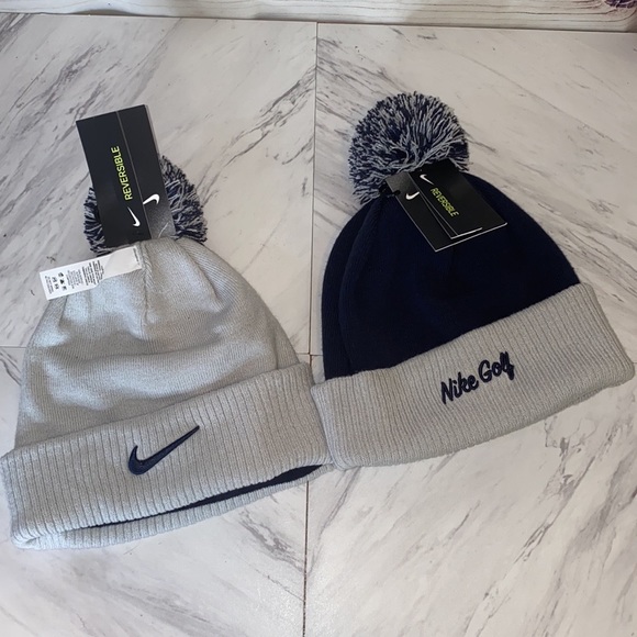 Nike Other - Nike Gold Reversible Beanie with Removable Pom New with tags